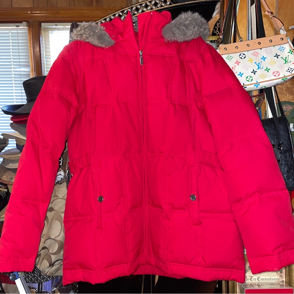 Faded Glory Red Puffer Coat/Jacket Size Medium Women